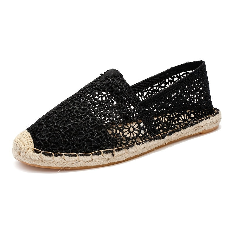 Floral Lace Espadrille Flat Shoes Women's Footwear