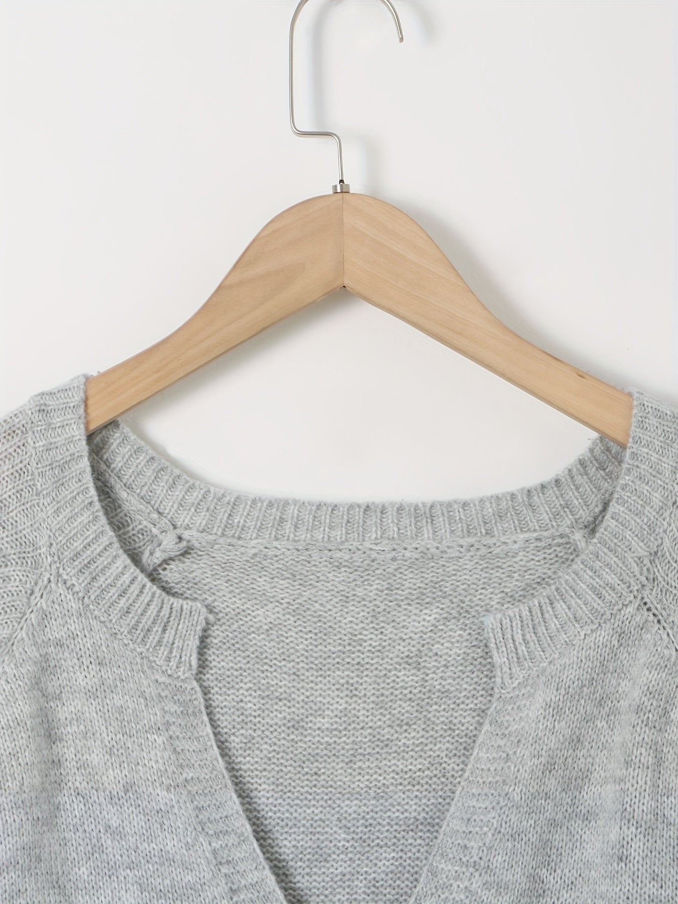  Casual Sweater Women's Plus Solid Bell Sleeve Jumper