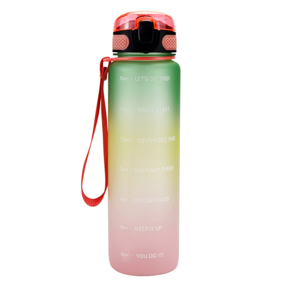 32oz Fitness Water Bottle Time Marker BPA-Free Leak Proof Flip Lid