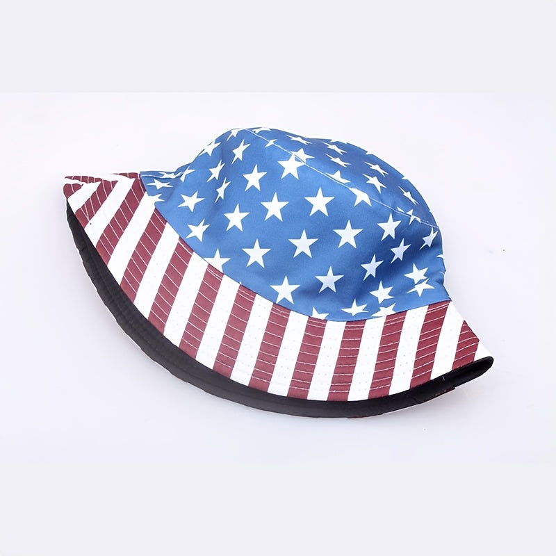 Sunshade Bucket Hat American Independence Pattern Sun Hat Men Women