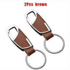 2pcs Men's Car Waist Hanging Metal Keychain Key Ring Holder