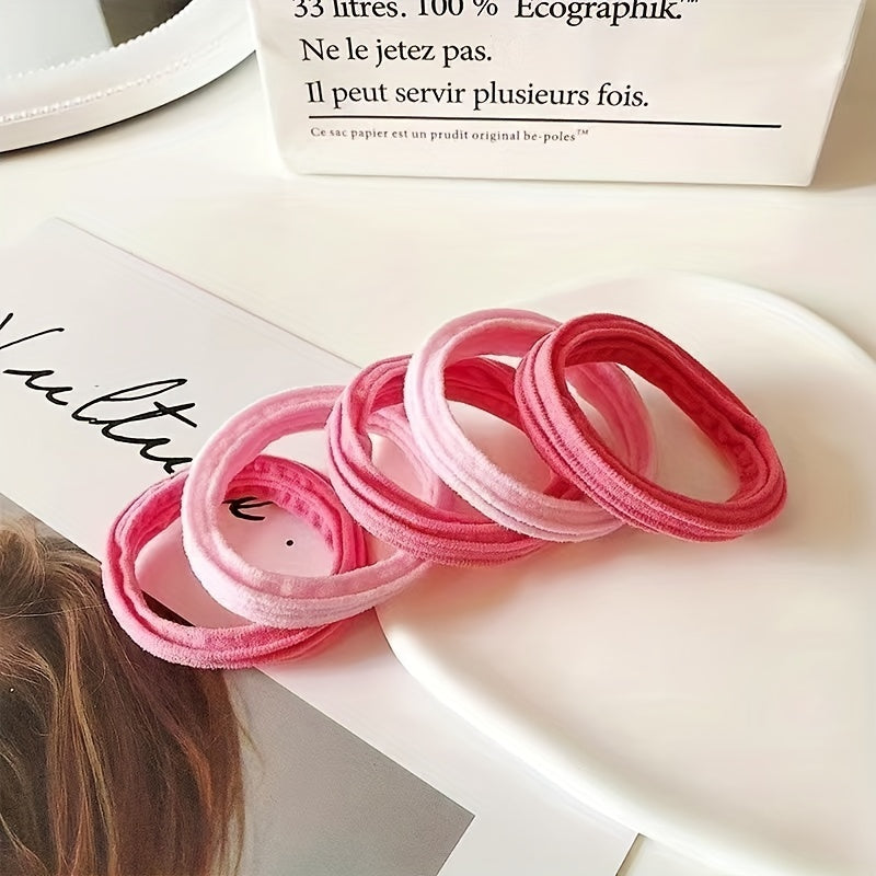 5pcs Wide Elastic Hair Tie Thick Hair Rope Seamless Ponytail Holder