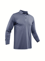 Mens Casual Long Sleeve Golf Tennis Shirt Quick Dry Equestrian Clothing