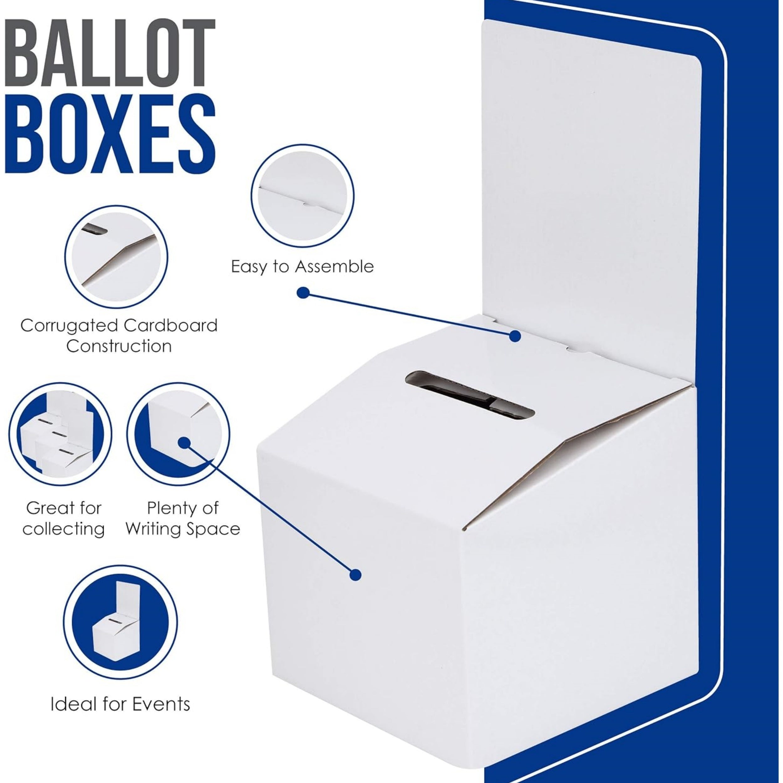 10pcs Ballot Box Raffle Ticket Donation Boxes with Removable Header