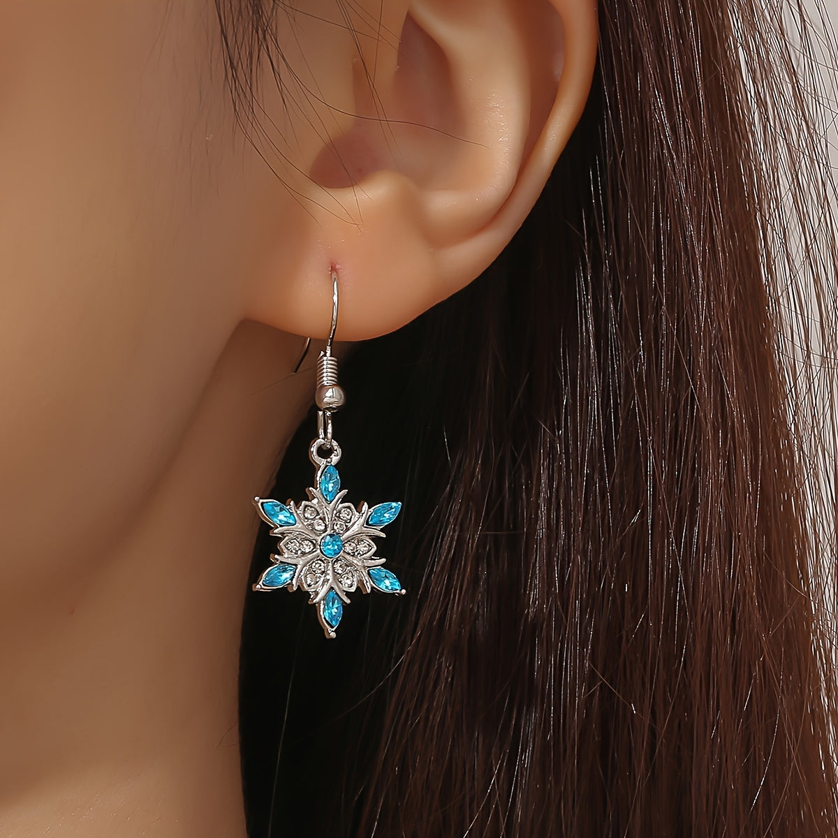 Snowflake Earrings Artificial Diamond Earrings Party Jewelry Gift For Women