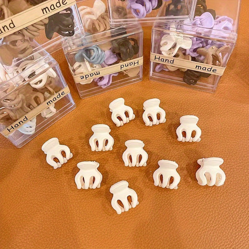 10pcs Small Hair Claw Clips Ponytail Holder Hairpins Acrylic Hair Accessories