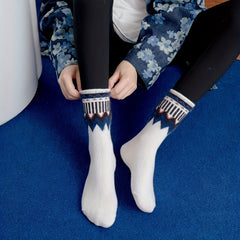 5 Pairs Geometric Pattern Socks Mid Tube Stockings