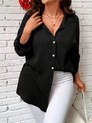  Women's Solid Button Up Blouse