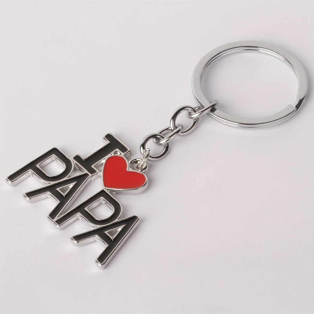 LOVE MY PAPA MAMA DAD MOM Metal Keychain Gift