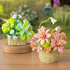 Building Blocks Flower Basket Eternal Bouquet Assembly Toys