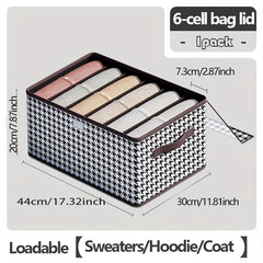 Houndstooth Pattern Storage Box Clothes Wardrobe Organizer Clear Cover