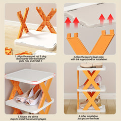Foldable Shoe Shelf Indoor Space Saving Shoe Rack