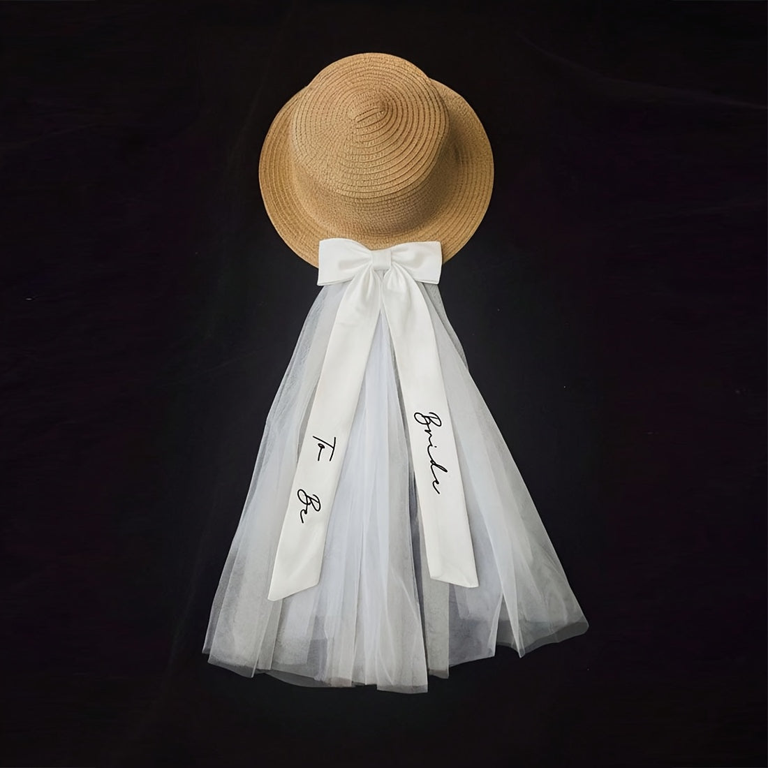 Personalized Bridal Bow Veil with Name Ribbon