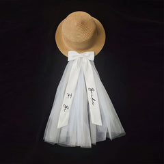 Personalized Bridal Bow Veil with Name Ribbon
