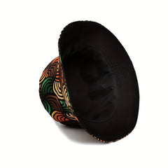 Geometric Print Bucket Hat Striped Basin Hat Sunscreen Fisherman Cap