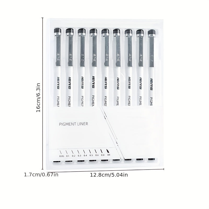 9 Needle Tube Pen Set Hand painted Waterproof Hook Line Pen Art Stroke Pen