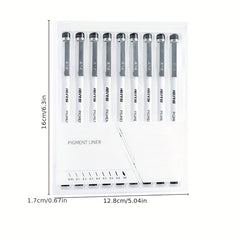 9 Needle Tube Pen Set Hand painted Waterproof Hook Line Pen Art Stroke Pen