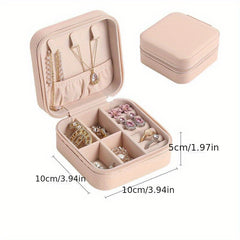 Mini Zipper Jewelry Organizer Box Small Jewelry Storage Case