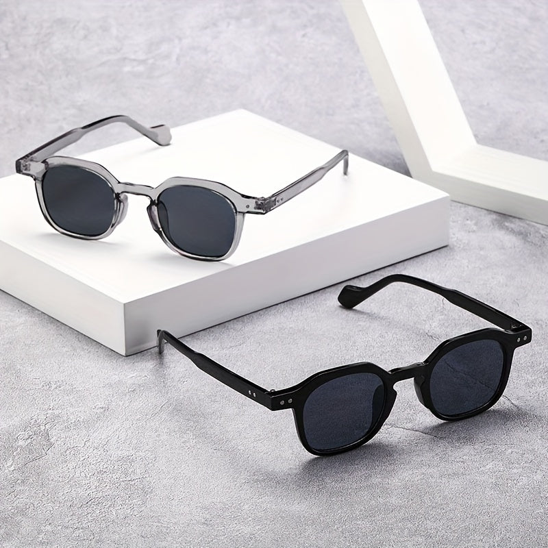 Square Sunglasses Steampunk Rivet Decor Anti Glare UV400