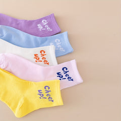 5 Pairs Letter Print Socks Women's Stockings