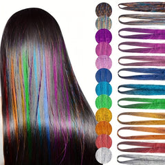 Weaving Hair Rope Flash Hair Extension Strip Laser Silk Colorful Wire
