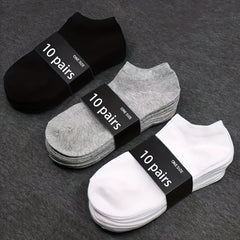 10 Pairs Men's Women's Low Cut Socks Breathable Comfortable for Spring