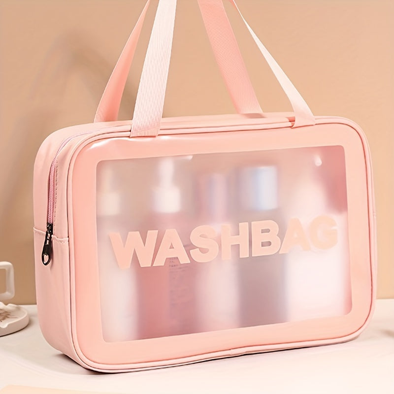 3pcs Transparent Letter Pattern Cosmetic Bags