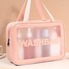 3pcs Transparent Letter Pattern Cosmetic Bags