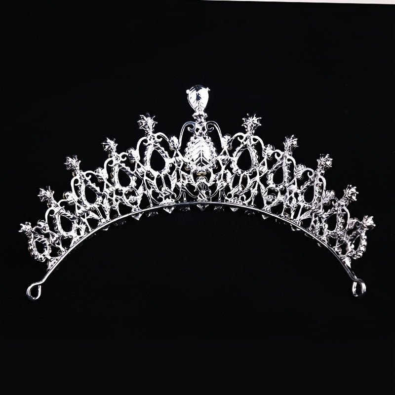 Silvery Crystal Wedding Crown Headband Bridal Tiara