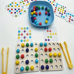 Wooden Bead Clip Game Math & Number Learning Activity