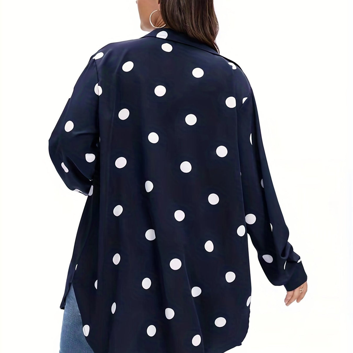  Casual Polka Dot Lantern Sleeve Blouse