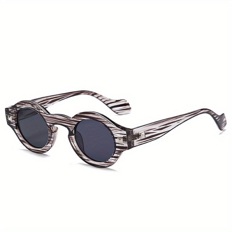 Y2K Round Sunglasses Hiphop Rivet Anti Glare Glasses UV400