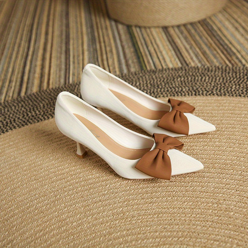 Bowknot Stiletto Heels Pointed Toe Dress Pumps