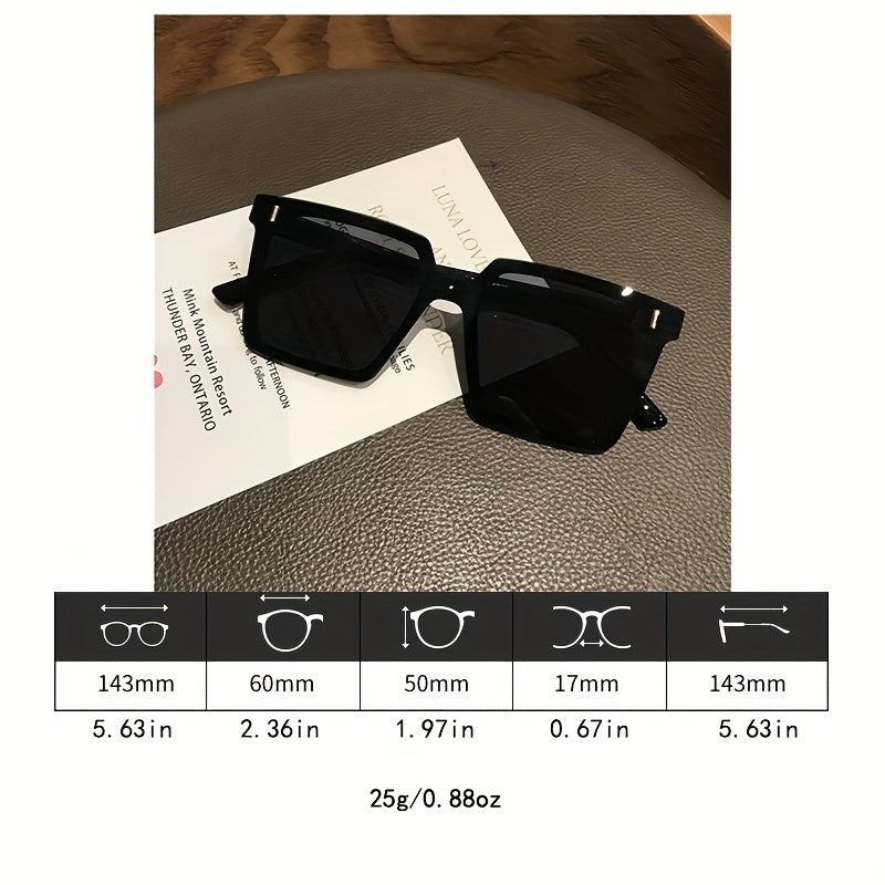 Square Sunglasses Anti Glare Rivet Decor UV400