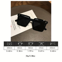 Square Sunglasses Anti Glare Rivet Decor UV400