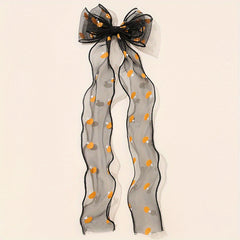 Mesh Bowknot Mushroom Pattern Hair Clip with Non-Slip Back