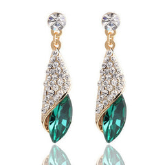 Vintage Teardrop Crystal Earrings for Women Girls Party Wedding