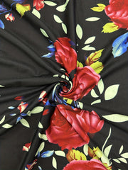  Colorblock Floral Print Maxi Dress