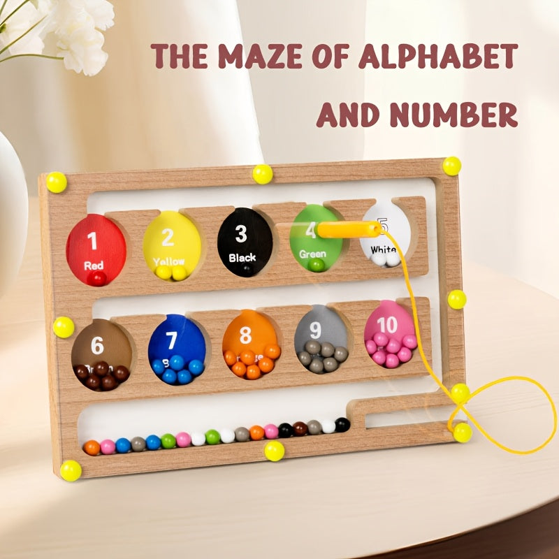 Wooden Magnetic Maze Beads Toys Logical Thinking Training Gift
