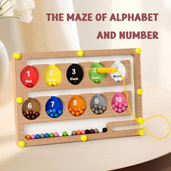 Wooden Magnetic Maze Beads Toys Logical Thinking Training Gift