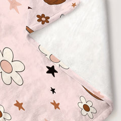 Retro Ghost Daisy Flannel Printed Blanket