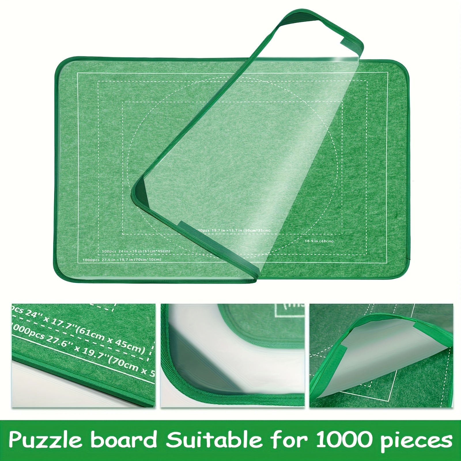 1000pcs Foldable Felt Puzzle Board with 6 Trays