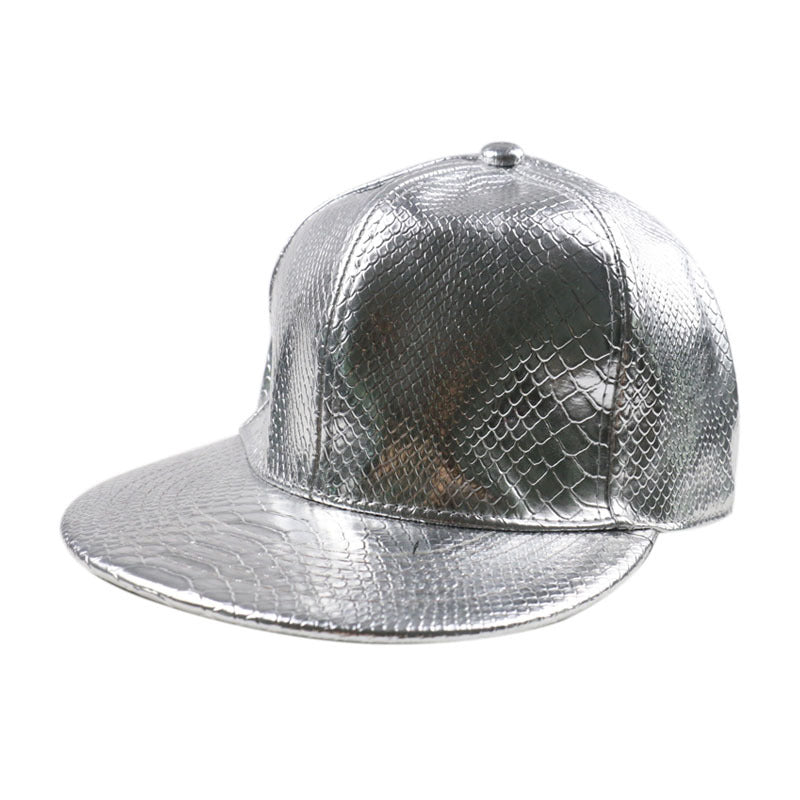Solid PU Leather Hip hop Baseball Cap Men Street Dancing Cap