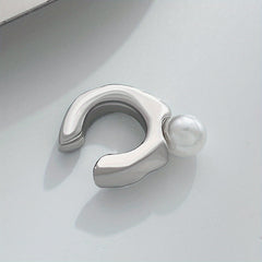 Faux Pearl Decor Ear Cuff Minimalist Style Jewelry