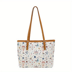 Cartoon Print Tote Bag Large Capacity Shoulder Bag Women's Handbag