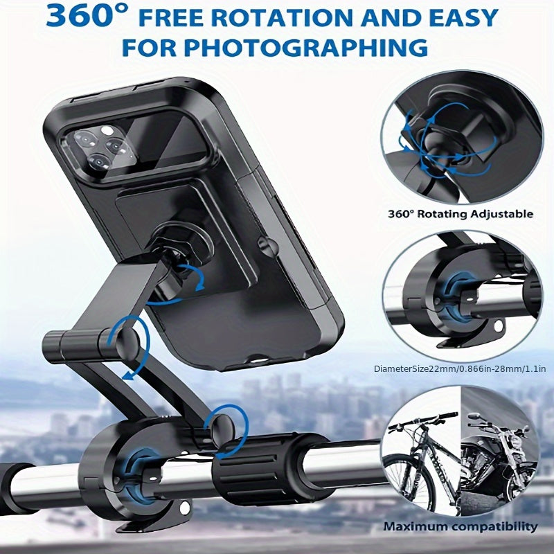 Waterproof Bike Phone Holder 360&deg; Handlebar Clip