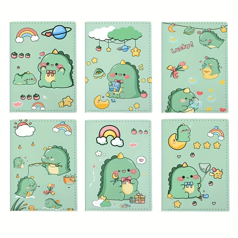 Cartoon Dinosaur Green Passport Protective Cover Waterproof Passport Bag