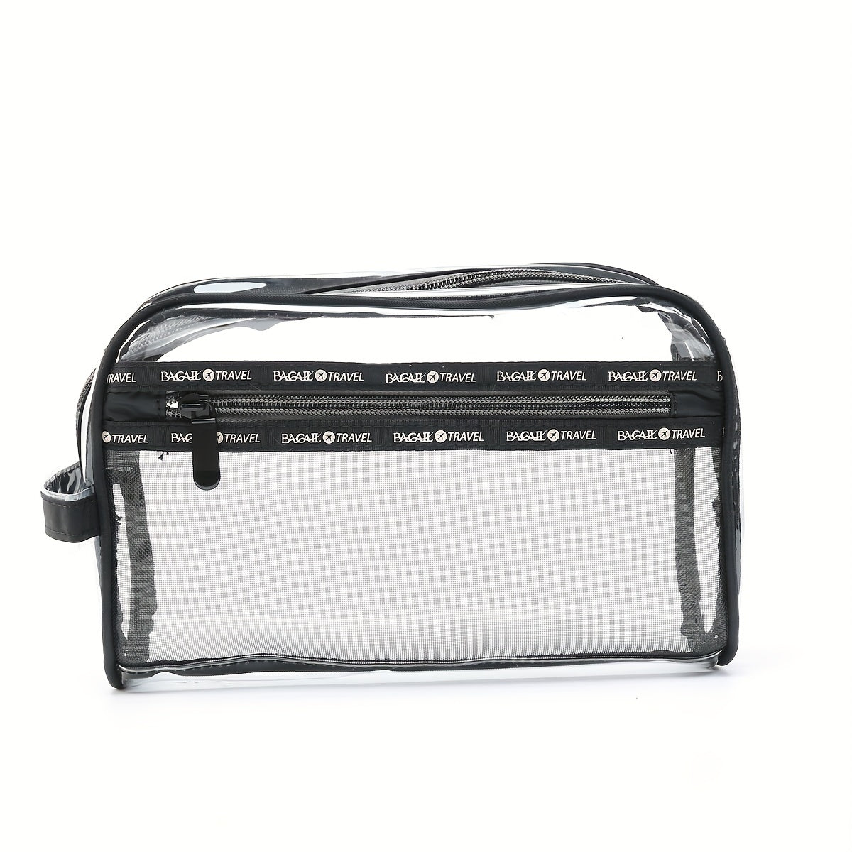 Transparent Zipper Cosmetic Bag Waterproof Makeup Brush Storage Case