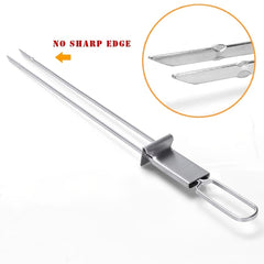 Stainless Steel Barbecue Skewers 13" Reusable Shish Kabob Stick