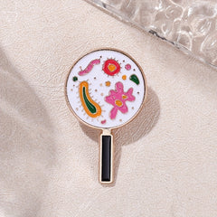 Colorful Bacterial Magnifying Glass Brooch Pin Jewelry